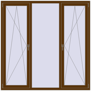 Купити Вікна 1800x1800 мм REHAU SYNEGO MD WALNUT з двох сторін