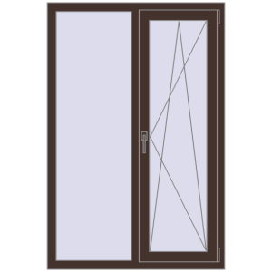 Купити Вікна 1000x1500 мм Altest Pony 375 RAL 8017 Chocolate brown з двох сторін