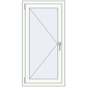 Металопластикове вікно 600x1200 мм Одностулкове (комплектація: За замовчуванням). Вид зсередини Купити Вікна 600x1200 мм REHAU Brillant-Design Білий (RAL 9016) з двох сторін