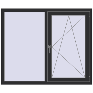 Купити Вікна 1330x1110 мм REHAU Euro 70 ANTHRACITE_GREY_GLATT з двох сторін