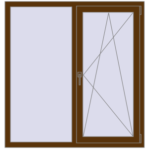 Купити Вікна 1280x1340 мм REHAU Euro 60 WALNUT з двох сторін