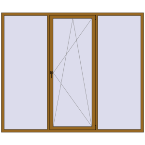 Купити Вікна 2500x2100 мм REHAU SYNEGO MD LIGHT_OAK з двох сторін