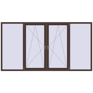 Купити Вікна 3000x1600 мм Altest Pony 375 RAL 8017 Chocolate brown з двох сторін