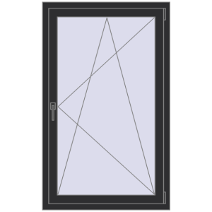 Купити Вікна 900x1400 мм REHAU Euro 70 ANTHRACITE_GREY_GLATT з двох сторін