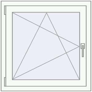 Металопластикове вікно 750x750 мм Одностулкове (комплектація: За замовчуванням). Вид зсередини Купити Вікна 750x750 мм REHAU Euro 60 Білий (RAL 9016) з двох сторін