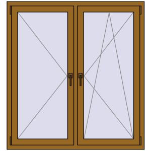 Купити Вікна 1300x1400 мм REHAU SYNEGO MD LIGHT_OAK з двох сторін