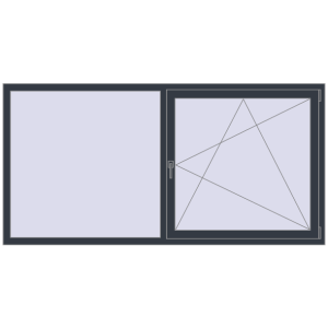 Купити Вікна 2200x1100 мм REHAU SYNEGO MD ANTHRACITE_GREY_STRUKTURAL з двох сторін