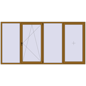 Купити Вікна 3200x1600 мм REHAU Euro 60 LIGHT_OAK з двох сторін