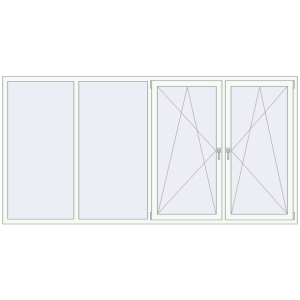 Купити Вікна 3000x1500 мм REHAU SYNEGO MD Білий (RAL 9016) з двох сторін