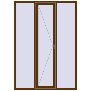 Купити Вікна 1550x2200 мм REHAU Euro 70 WALNUT з двох сторін