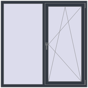 Купити Вікна 1500x1500 мм REHAU Euro 70 ANTHRACITE_GREY_STRUKTURAL з двох сторін