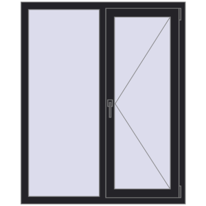 Купити Вікна 1100x1350 мм REHAU Euro 70 BLACK_ULTI-MATT з двох сторін