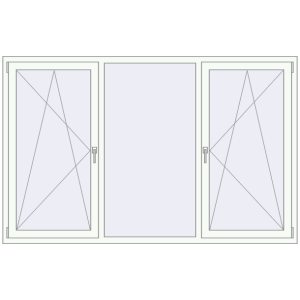 Купити Вікна 2200x1400 мм REHAU Euro 60 Білий (RAL 9016) з двох сторін