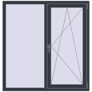 Купити Вікна 1300x1350 мм REHAU Euro 60 ANTHRACITE_GREY_STRUKTURAL з двох сторін