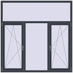 Купити Вікна 1800x1800 мм REHAU Euro 60 ANTHRACITE_GREY_STRUKTURAL з двох сторін