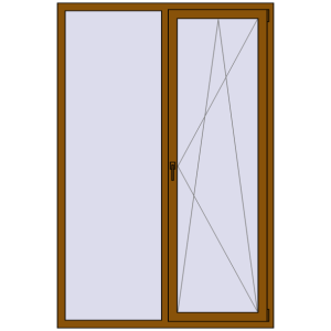 Купити Вікна 1400x2100 мм REHAU Euro 60 GOLDEN OAK з двох сторін