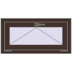 Алюмінієве вікно 800x400 мм Одностулкове (комплектація: Базова). Вид зсередини Купити Вікна 800x400 мм Altest Pony 375 RAL 8017 Chocolate brown з двох сторін