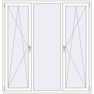 Купити Вікна 1700x1770 мм REHAU Euro 60 Білий (RAL 9016) з двох сторін