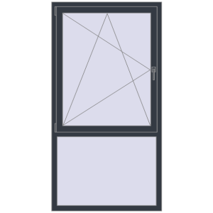 Купити Вікна 1000x1900 мм REHAU SYNEGO MD ANTHRACITE_GREY_STRUKTURAL з двох сторін