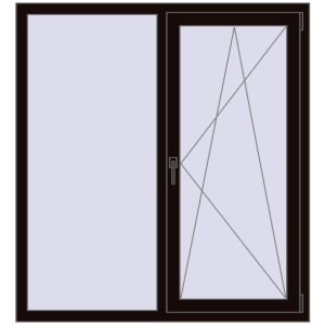 Купити Вікна 1300x1400 мм REHAU Euro 70 BLACK_BROWN з двох сторін