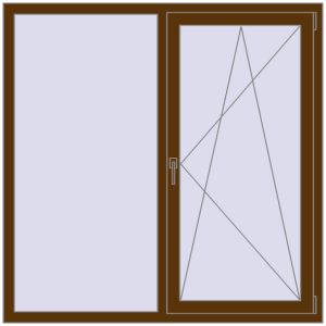 Купити Вікна 1445x1445 мм REHAU SYNEGO MD WALNUT з двох сторін