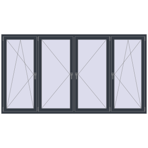 Купити Вікна 2748x1500 мм REHAU Euro 60 ANTHRACITE_GREY_STRUKTURAL з двох сторін