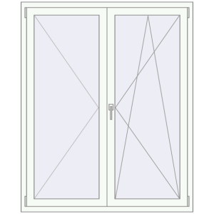 Металопластикове вікно 1320x1610 мм Одностулкове (комплектація: За замовчуванням). Вид зсередини Купити Вікна 1320x1610 мм REHAU Euro 70 Білий (RAL 9016) з двох сторін