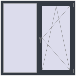 Купити Вікна 1360x1380 мм REHAU SYNEGO MD ANTHRACITE_GREY_STRUKTURAL з двох сторін
