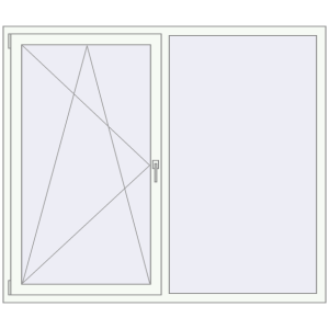 Металопластикове вікно 1800x1500 мм Двостулкове (комплектація: Базова). Вид зсередини Купити Вікна 1800x1500 мм REHAU Euro 60 WALNUT ззовні