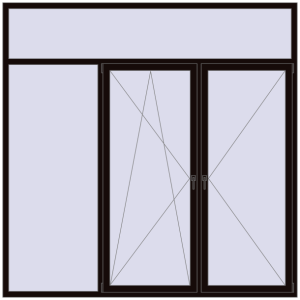 Купити Вікна 2500x2500 мм REHAU Euro 70 BLACK_BROWN з двох сторін