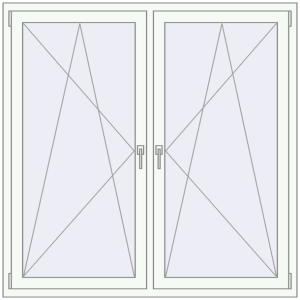 Купити Вікна 1487x1487 мм REHAU Brillant-Design Білий (RAL 9016) з двох сторін