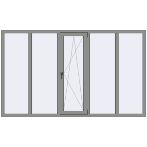 Купити Вікна 2500x1500 мм Altest Pony 375 RAL 9007 Grey aluminium з двох сторін