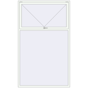 Алюмінієве вікно 1500x2500 мм Одностулкове з фрамугою (комплектація: Базова). Вид зсередини Купити Вікна 1500x2500 мм Altest Pony 375