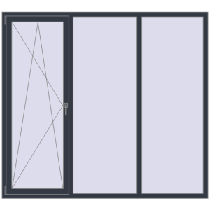 Купити Вікна 2100x1900 мм REHAU Brillant-Design ANTHRACITE_GREY_STRUKTURAL з двох сторін