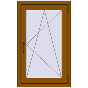 Металопластикове вікно 600x1000 мм Одностулкове (комплектація: Базова). Вид зсередини Купити Вікна 600x1000 мм REHAU Euro 60