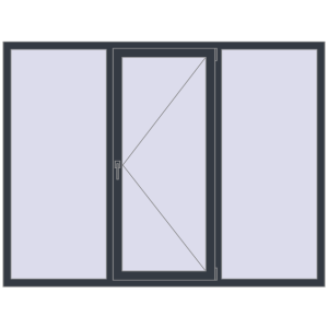 Купити Вікна 2050x1560 мм REHAU Euro 70 ANTHRACITE_GREY_STRUKTURAL з двох сторін