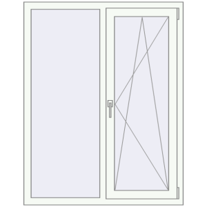 Металопластикове вікно 1130x1400 мм Двостулкове (комплектація: Преміум). Вид зсередини Купити Вікна 1130x1400 мм REHAU SYNEGO MD Білий (RAL 9016) з двох сторін