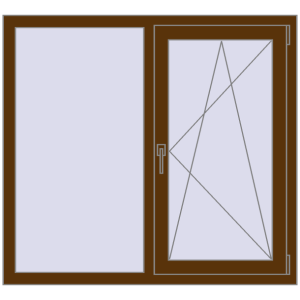 Купити Вікна 1200x1100 мм REHAU Euro 70 WALNUT з двох сторін