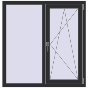 Купити Вікна 1100x1137 мм REHAU Euro 70 ANTHRACITE_GREY_GLATT з двох сторін