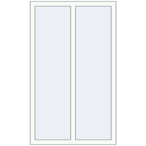 Металопластикове вікно 900x1500 мм Двостулкове (комплектація: Базова). Вид зсередини Купити Вікна 900x1500 мм REHAU Euro 60 Білий (RAL 9016) з двох сторін