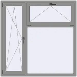 Купити Вікна 1500x1500 мм Altest Pony 375 RAL 9007 Grey aluminium з двох сторін
