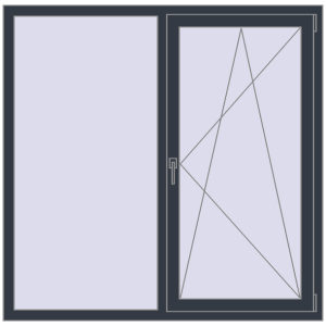 Купити Вікна 1470x1450 мм REHAU Euro 70 ANTHRACITE_GREY_STRUKTURAL з двох сторін