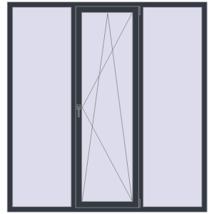 Купити Вікна 1900x2000 мм REHAU Euro 60 ANTHRACITE_GREY_STRUKTURAL з двох сторін