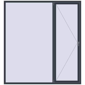 Купити Вікна 2170x2340 мм REHAU Euro 70 ANTHRACITE_GREY_STRUKTURAL з двох сторін