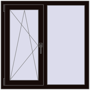 Купити Вікна 1000x1000 мм REHAU Euro 70 BLACK_BROWN з двох сторін