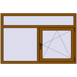 Металопластикове вікно 1500x1000 мм Двостулкове з фрамугою (комплектація: Базова). Вид зсередини Купити Вікна 1500x1000 мм REHAU Euro 70