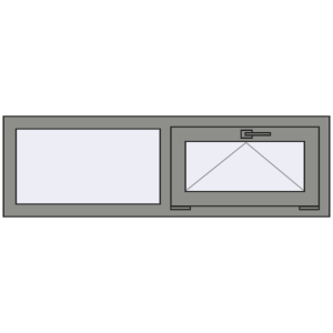 Купити Вікна 1300x400 мм Altest Pony 375 RAL 9007 Grey aluminium з двох сторін
