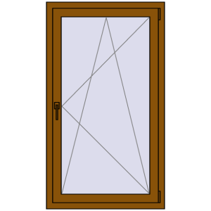 Металопластикове вікно 800x1400 мм Одностулкове (комплектація: Базова). Вид зсередини Купити Вікна 800x1400 мм REHAU Euro 70 GOLDEN OAK з двох сторін