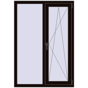 Купити Вікна 1000x1450 мм REHAU Euro 70 BLACK_BROWN з двох сторін