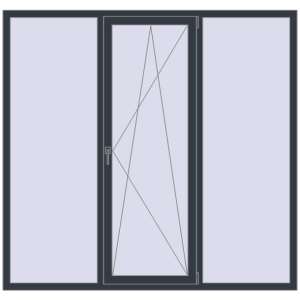 Купити Вікна 2000x1900 мм REHAU Euro 70 ANTHRACITE_GREY_STRUKTURAL з двох сторін